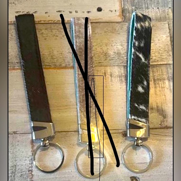 Cowhide & Leather Keychains/Wristlet Straps - Picture 3 of 4